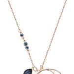 Swarovski Women's Chain with Pendant Gold Plated Blue Crystal Round Cut 5172560